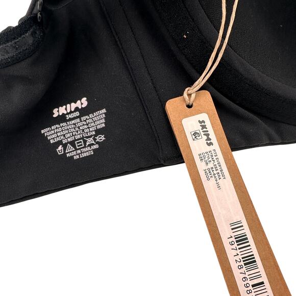 Skims Fits Everybody Strapless Bra Black Onyx NWT Size 34DDD - Picture 2 of 5